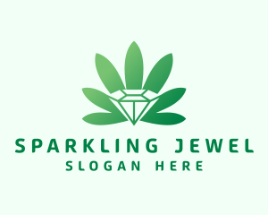 Weed Leaf Jewel logo design