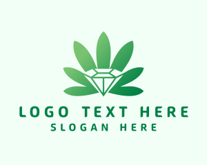 Leaf - Weed Leaf Jewel logo design