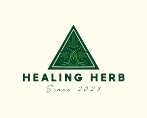 Herbal Marijuana Badge logo design