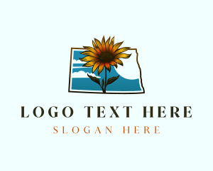 North Dakota Daisy Flower Logo