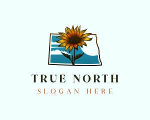 North Dakota Daisy Flower logo design