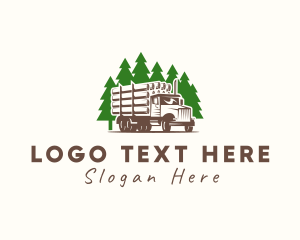 Truck - Forest Logging Truck logo design