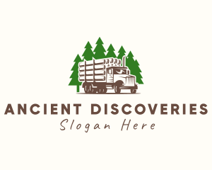 Forest Logging Truck logo design