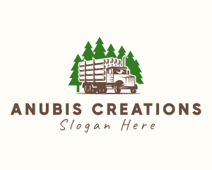 Forest Logging Truck logo design