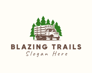 Forest Logging Truck logo design