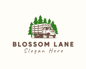 Forest Logging Truck logo design