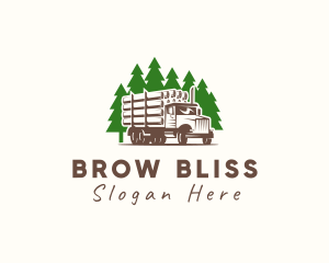 Forest Logging Truck logo design