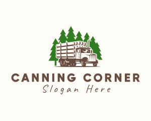 Forest Logging Truck logo design