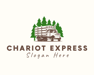 Forest Logging Truck logo design