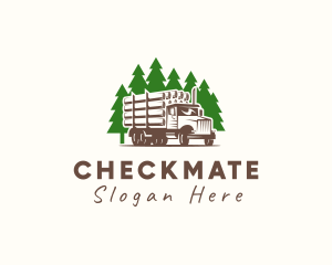 Forest Logging Truck logo design