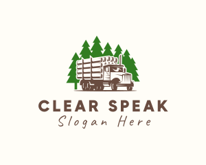 Forest Logging Truck logo design