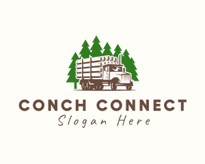 Forest Logging Truck logo design