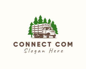 Forest Logging Truck logo design