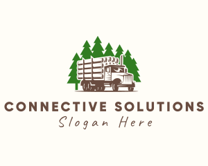 Forest Logging Truck logo design