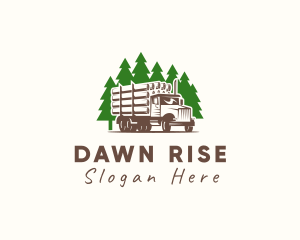 Forest Logging Truck logo design