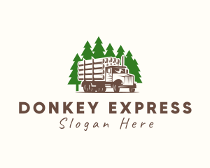 Forest Logging Truck logo design