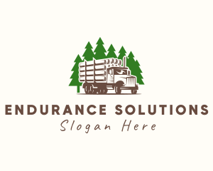 Forest Logging Truck logo design