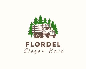 Forest Logging Truck logo design