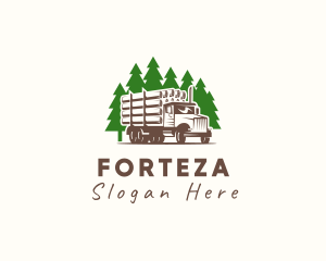 Forest Logging Truck logo design