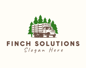 Forest Logging Truck logo design