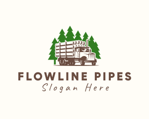 Forest Logging Truck logo design