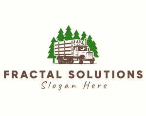 Forest Logging Truck logo design