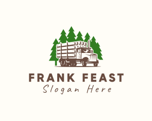 Forest Logging Truck logo design