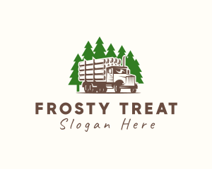 Forest Logging Truck logo design