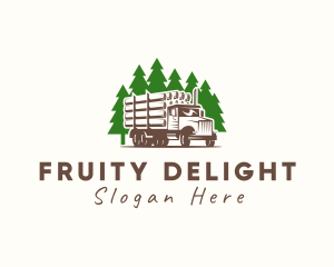 Forest Logging Truck logo design