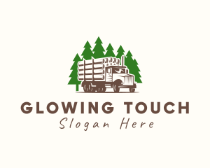 Forest Logging Truck logo design