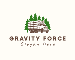 Forest Logging Truck logo design