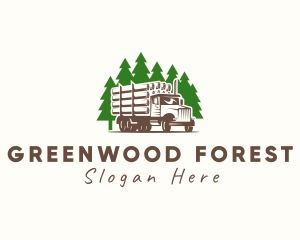 Forest Logging Truck logo design