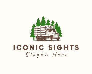 Forest Logging Truck logo design