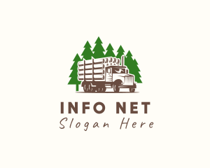 Forest Logging Truck logo design