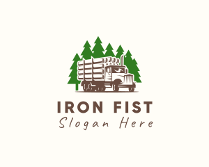 Forest Logging Truck logo design