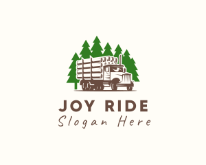 Forest Logging Truck logo design