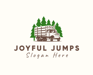 Forest Logging Truck logo design