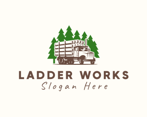 Forest Logging Truck logo design