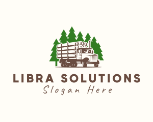 Forest Logging Truck logo design