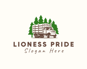 Forest Logging Truck logo design