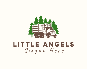 Forest Logging Truck logo design