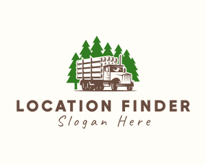 Forest Logging Truck logo design