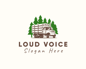 Forest Logging Truck logo design