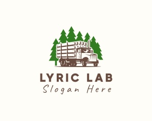 Forest Logging Truck logo design