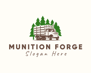 Forest Logging Truck logo design