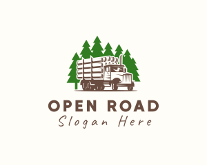 Forest Logging Truck logo design