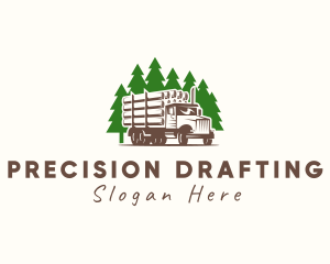 Forest Logging Truck logo design