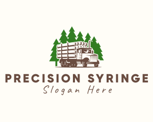 Forest Logging Truck logo design