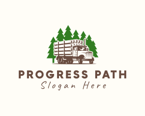 Forest Logging Truck logo design