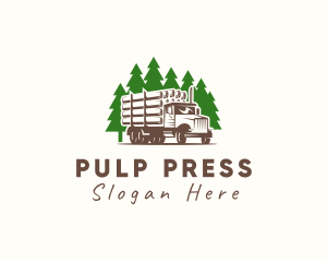 Forest Logging Truck logo design